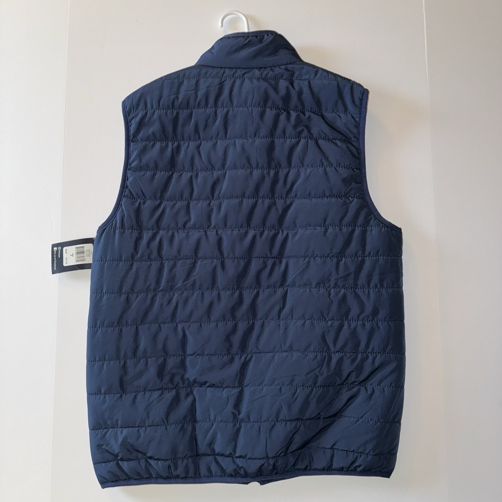 NWT Men's Small Chaps Packable Quilted Zip Vest Navy Stand-Up Collar Travel - Picture 5 of 5
